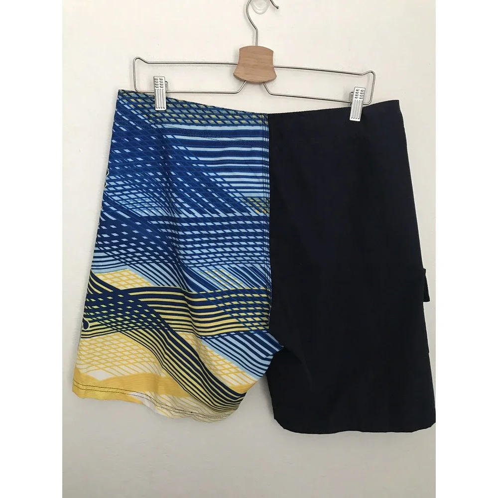 Corona Mens Board Shorts Blue Spellout Swim Beer Drawstring Pocket Sz L Flaw